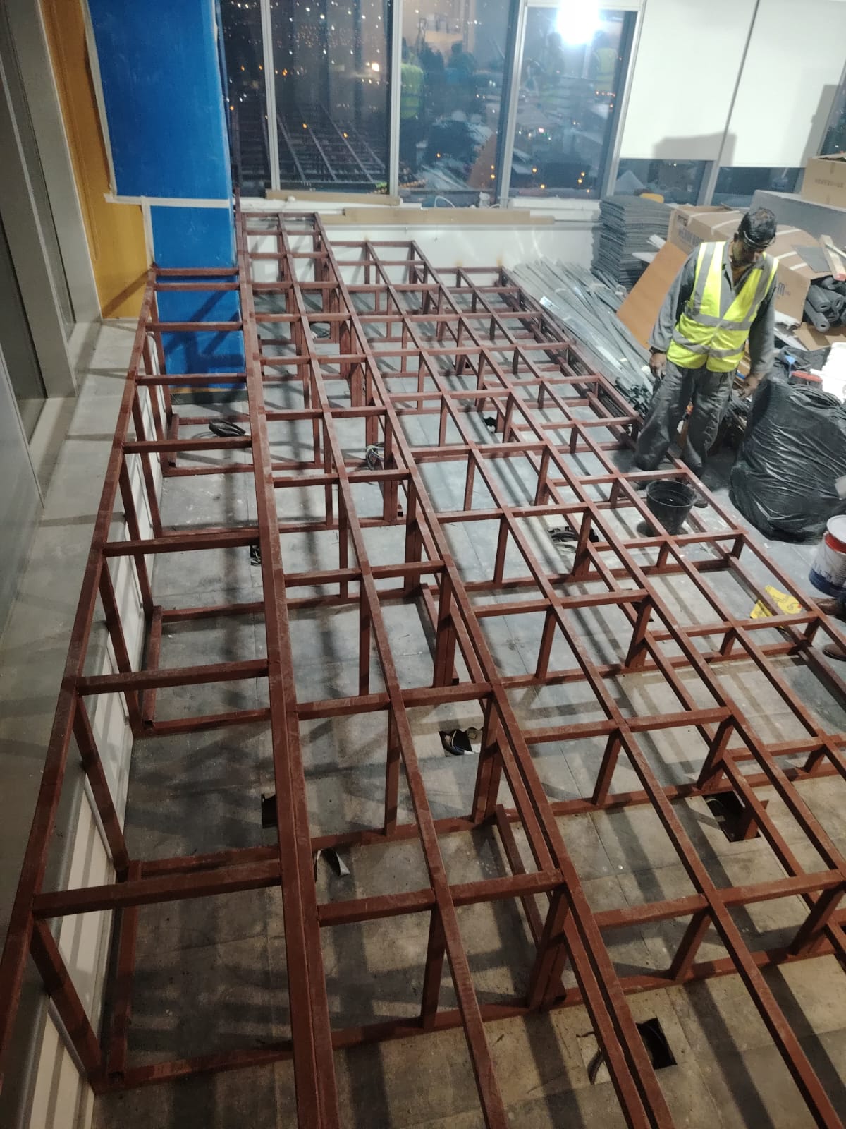Tiered Seating Supporting Steel Structure
