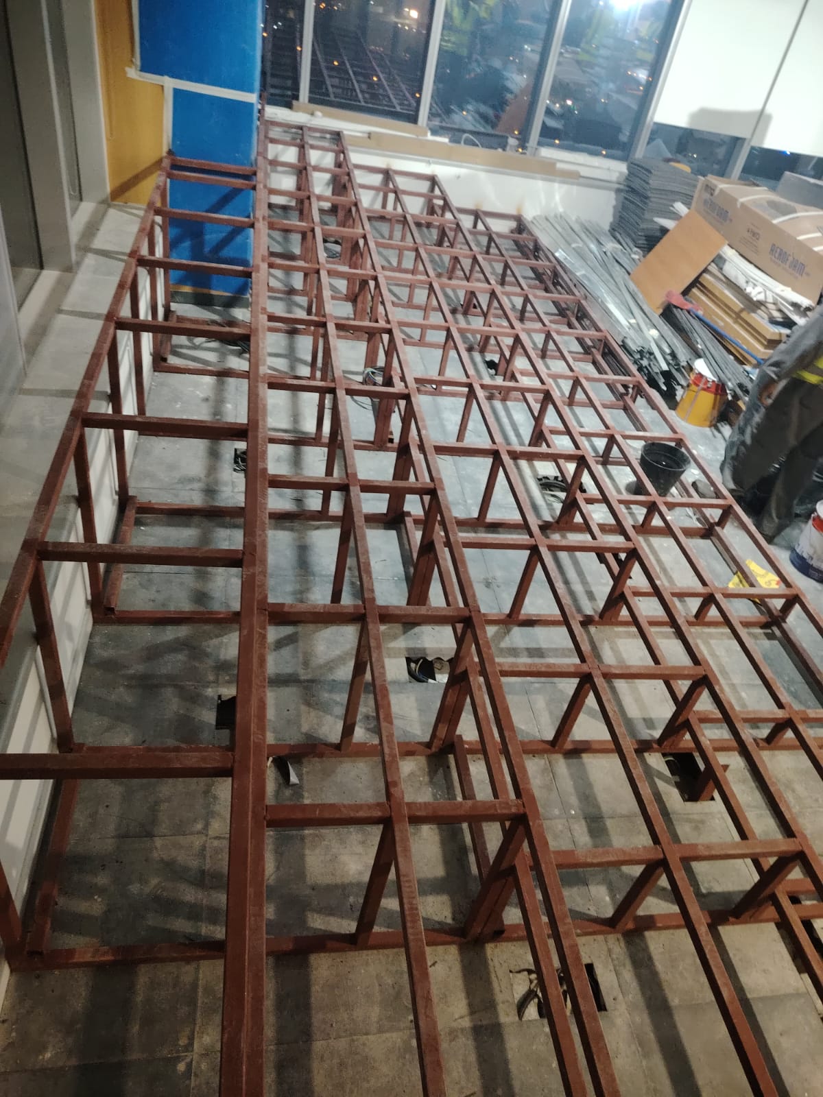 Tiered Seating Supporting Steel Structure