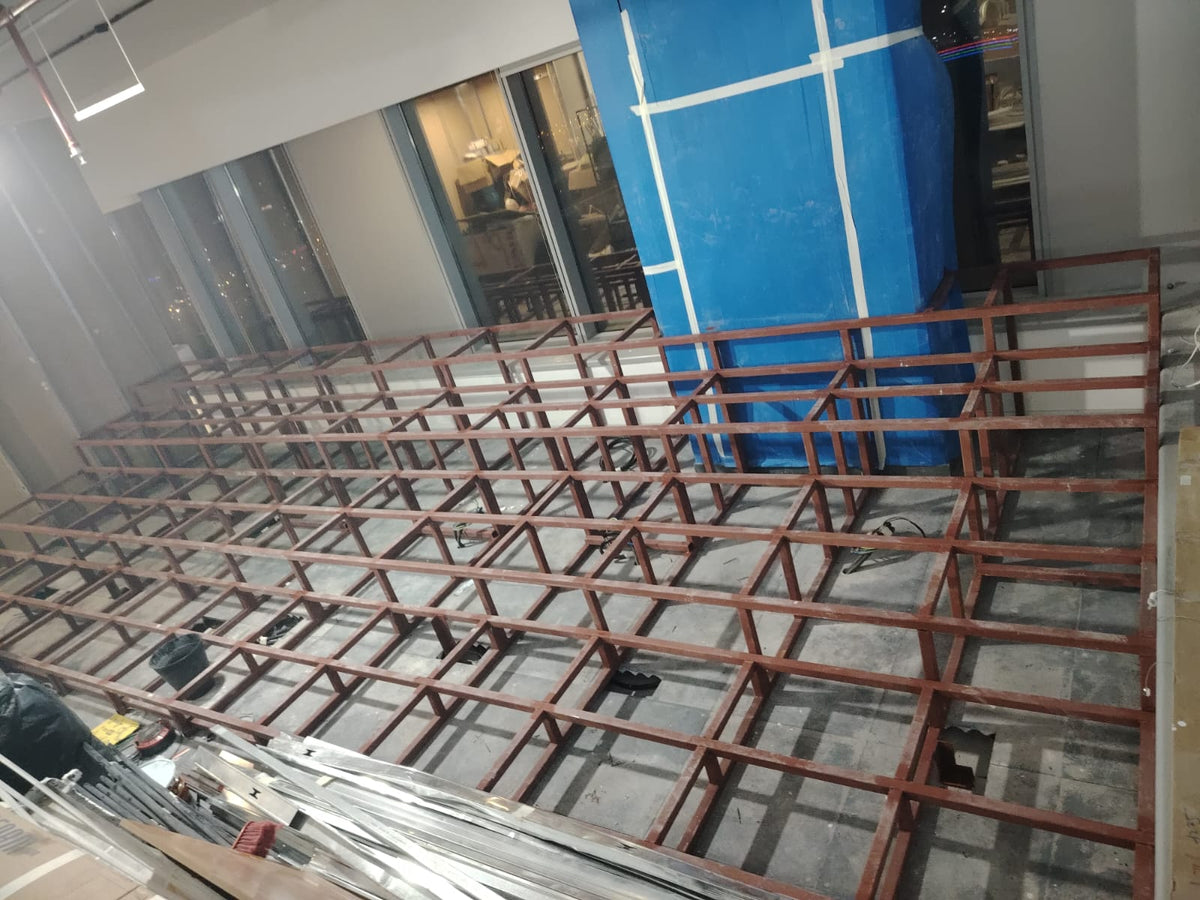 Tiered Seating Supporting Steel Structure