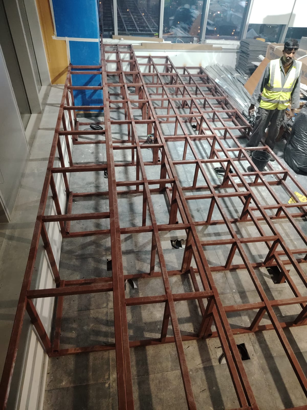 Tiered Seating Supporting Steel Structure