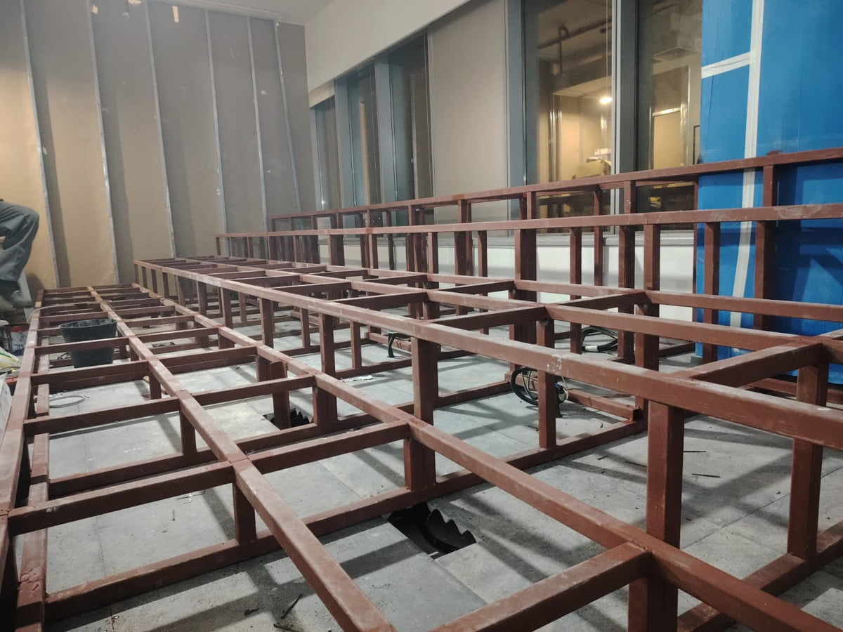 Tiered Seating Supporting Steel Structure