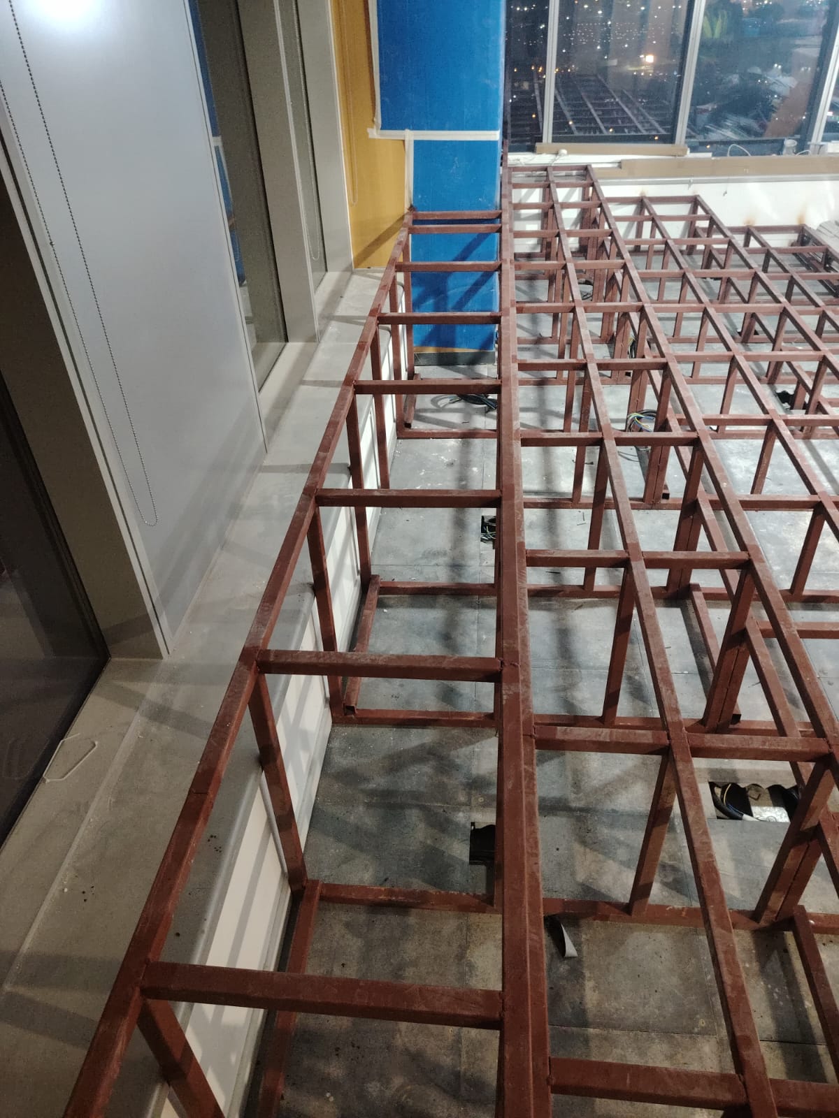 Tiered Seating Supporting Steel Structure