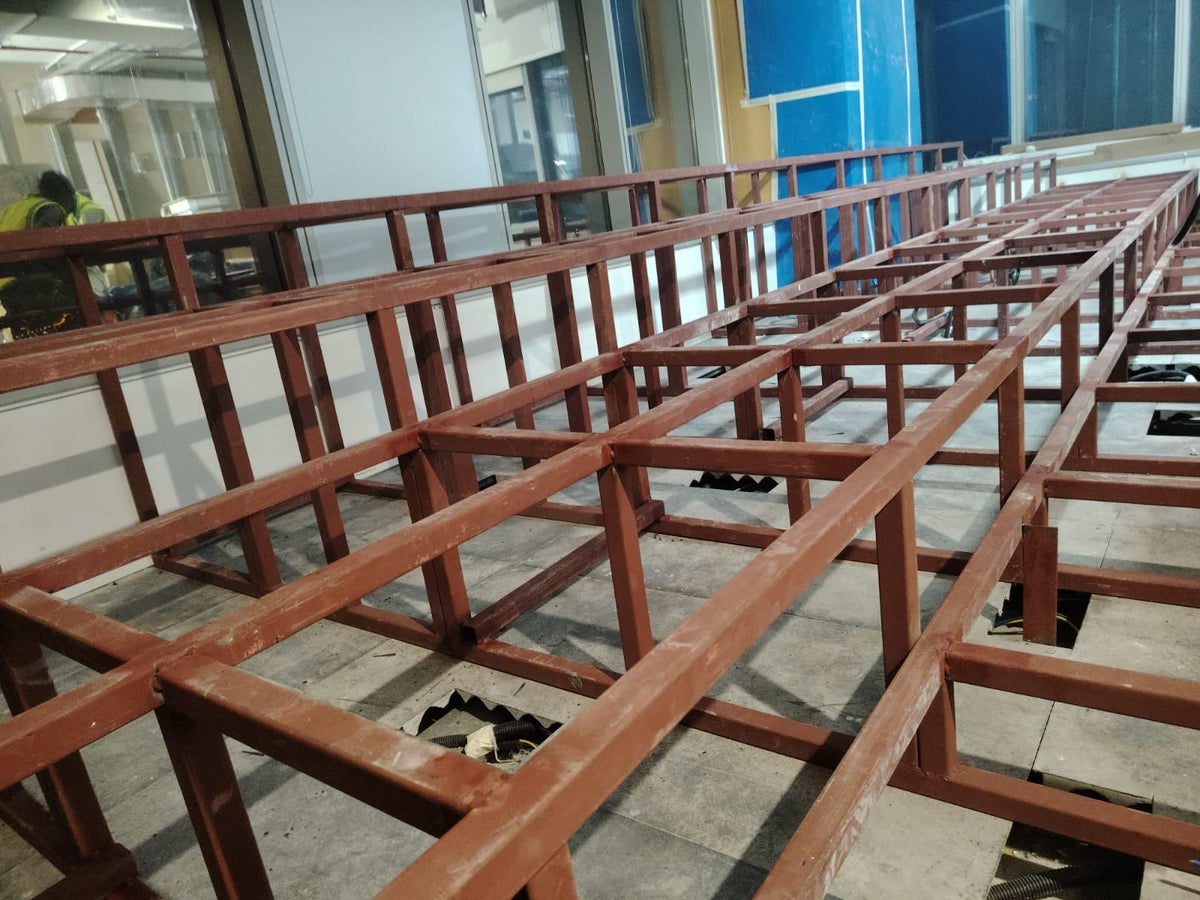 Tiered Seating Supporting Steel Structure