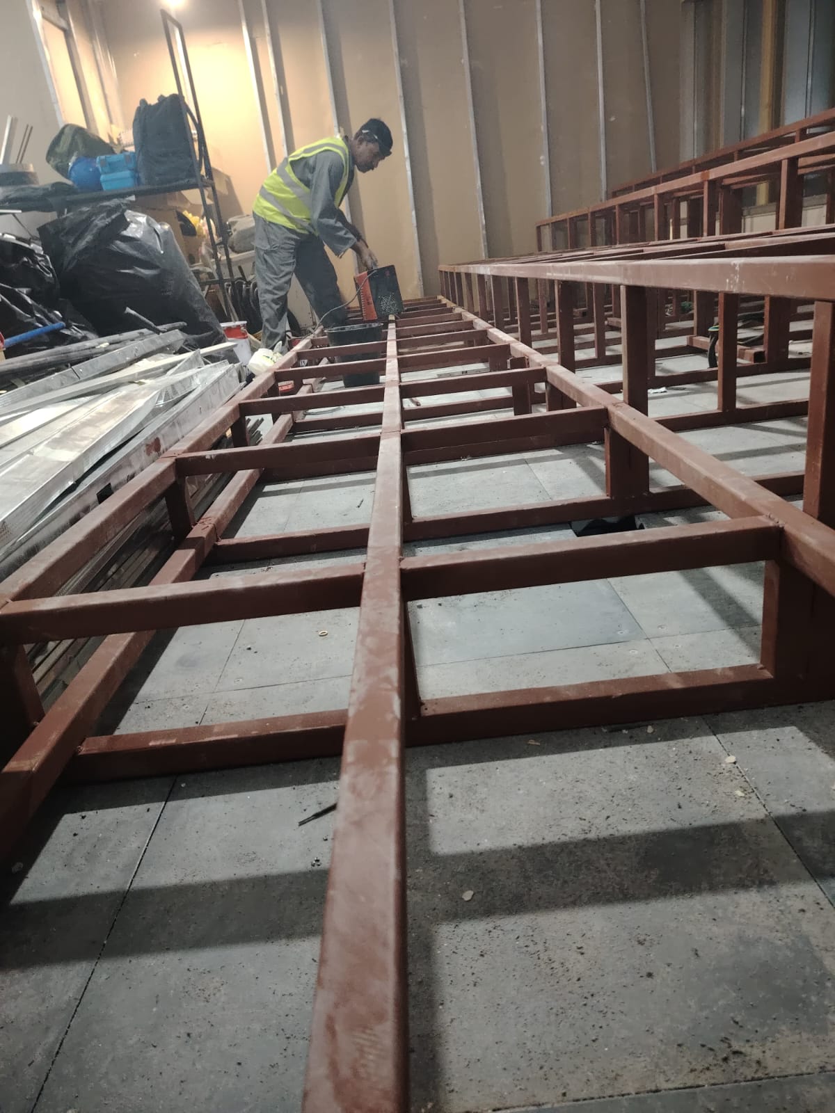 Tiered Seating Supporting Steel Structure