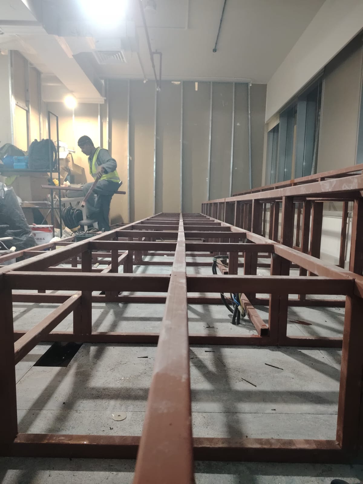 Tiered Seating Supporting Steel Structure