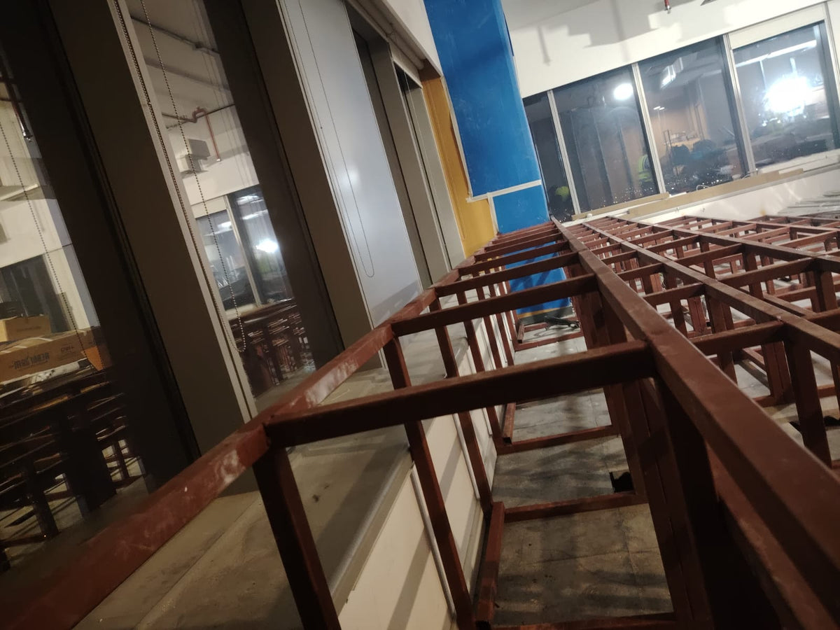 Tiered Seating Supporting Steel Structure