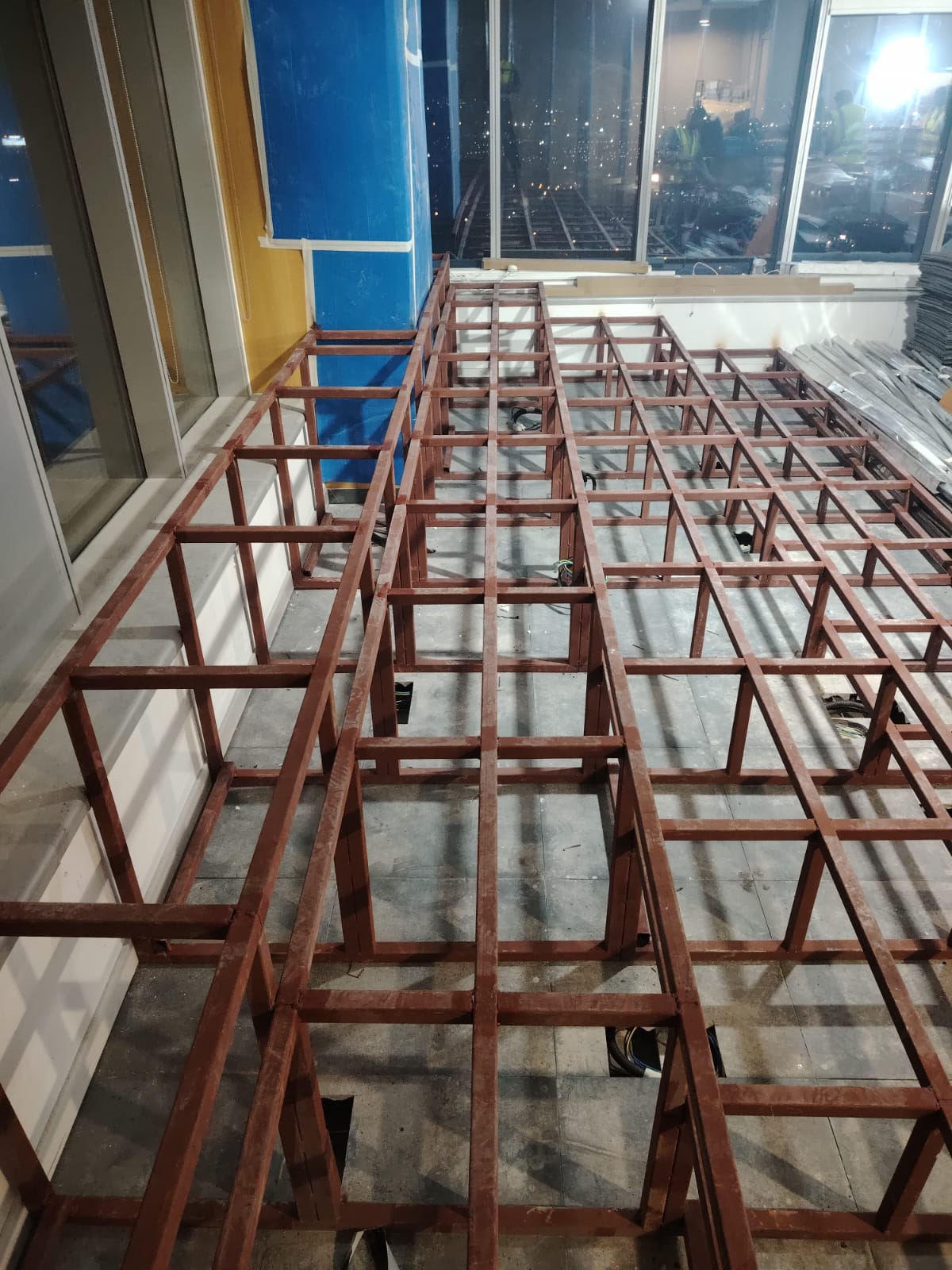 Tiered Seating Supporting Steel Structure