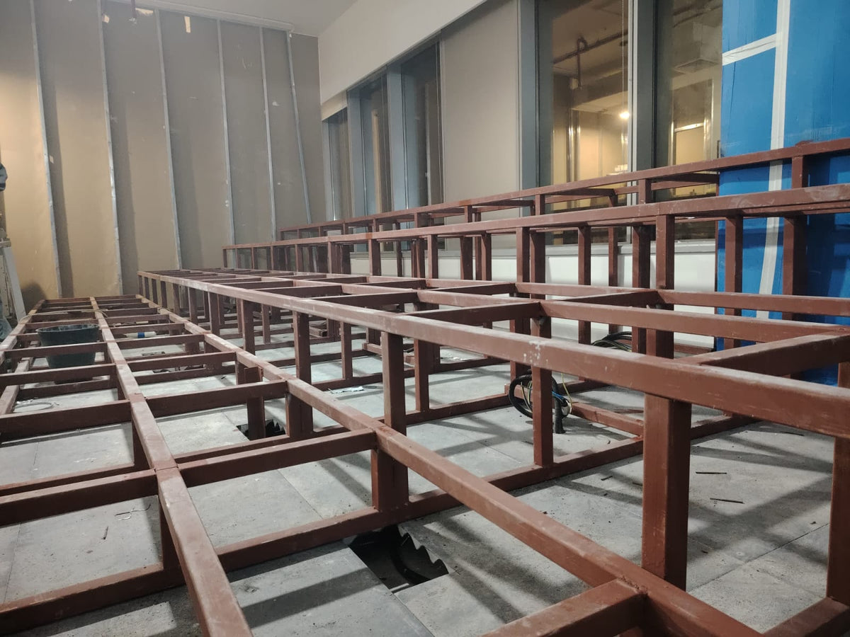 Tiered Seating Supporting Steel Structure