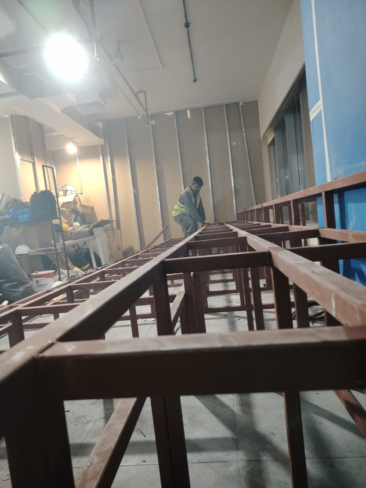 Tiered Seating Supporting Steel Structure