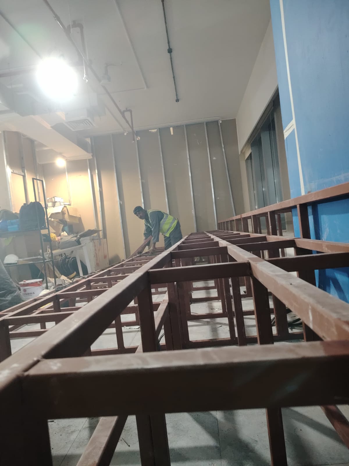 Tiered Seating Supporting Steel Structure