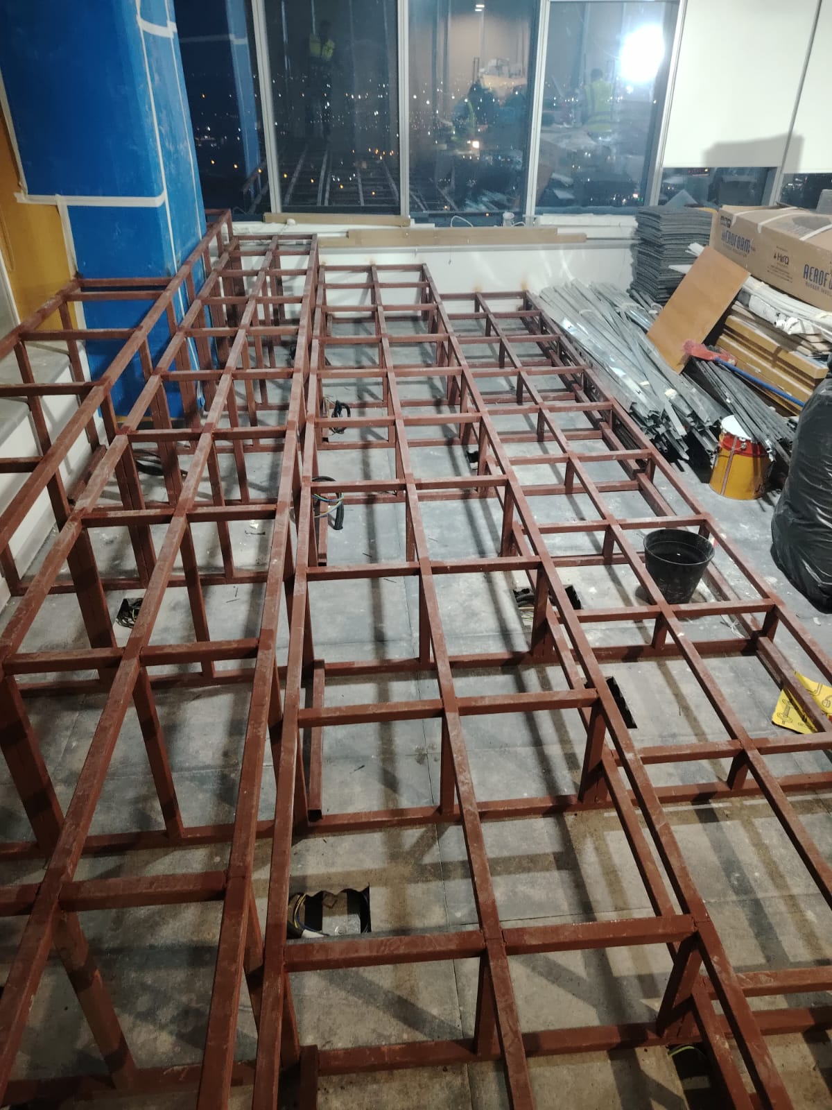 Tiered Seating Supporting Steel Structure