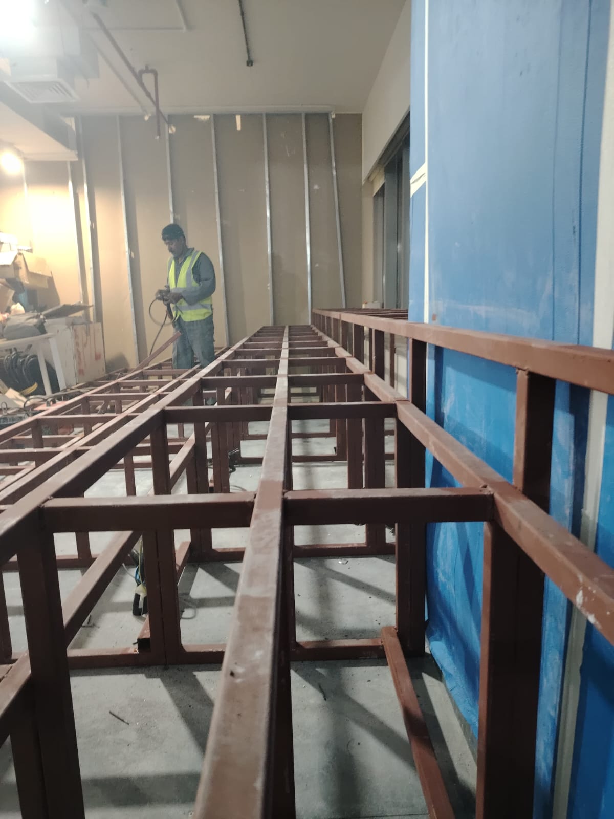 Tiered Seating Supporting Steel Structure