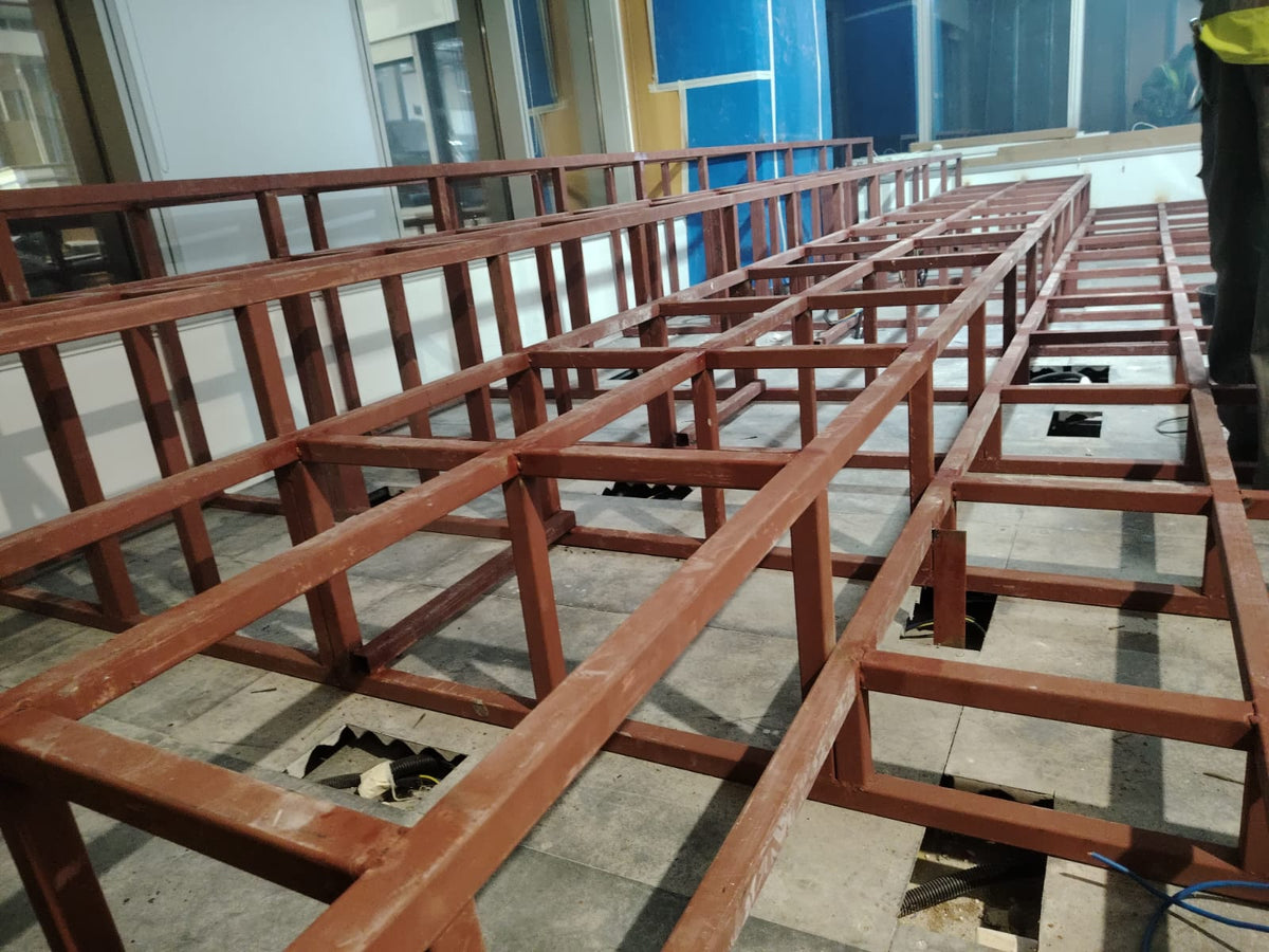 Tiered Seating Supporting Steel Structure